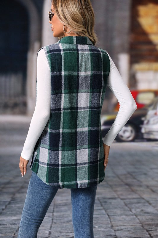 Green plaid vest