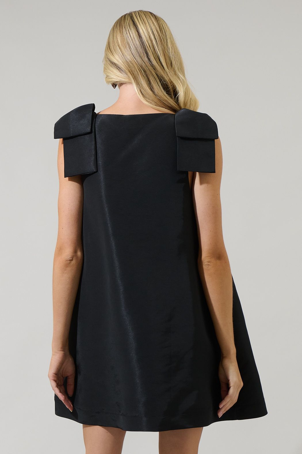 Bow trapeze mini dress