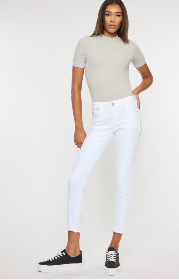 KanCan non distressed white denim jean