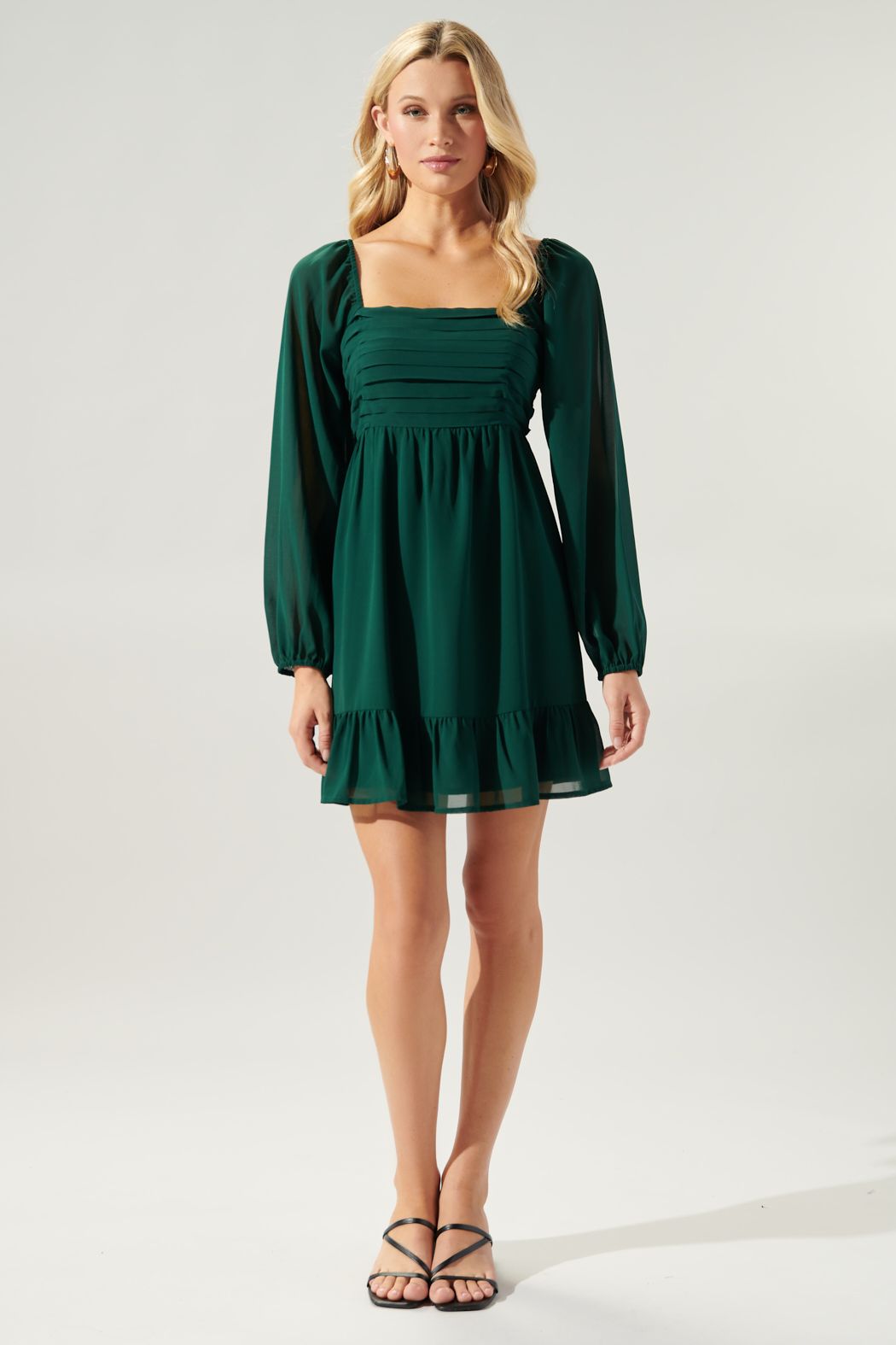 Emerald green babydoll dress Amy Salt Sea