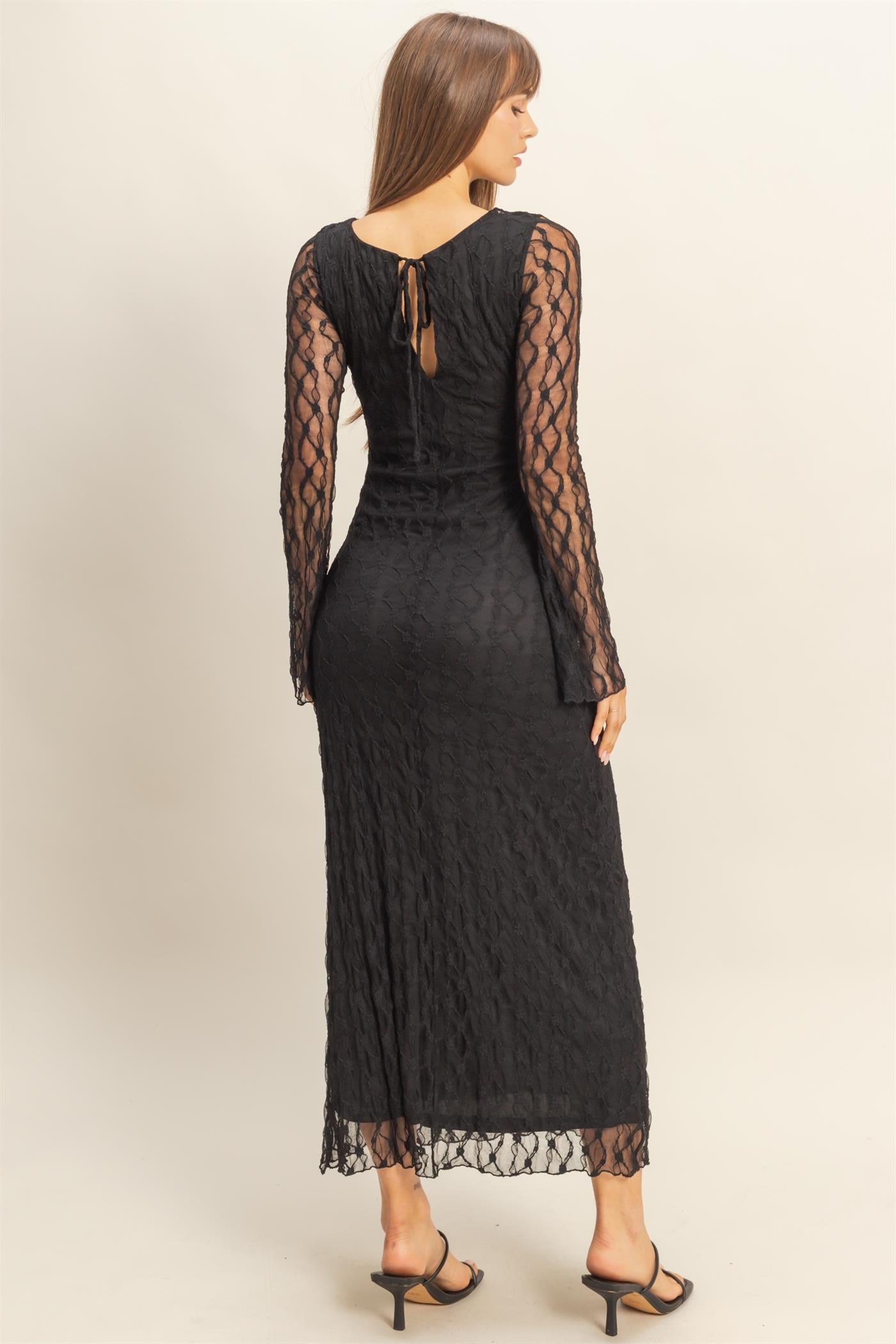 Lace overlay long dress