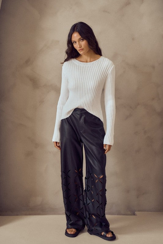 Vegan cut out trouser