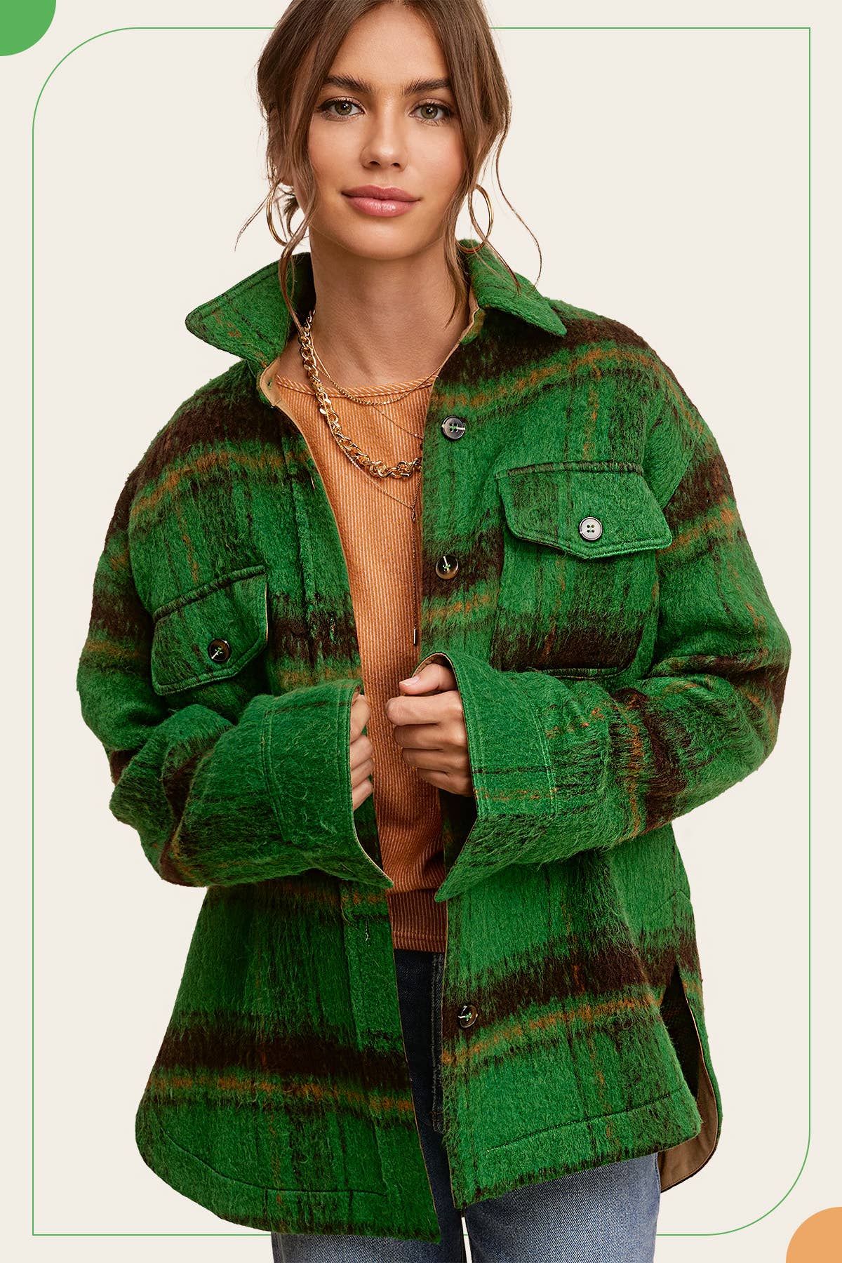 JKT1800-Brushed Mohair Button Down Oversized Jacket Fall