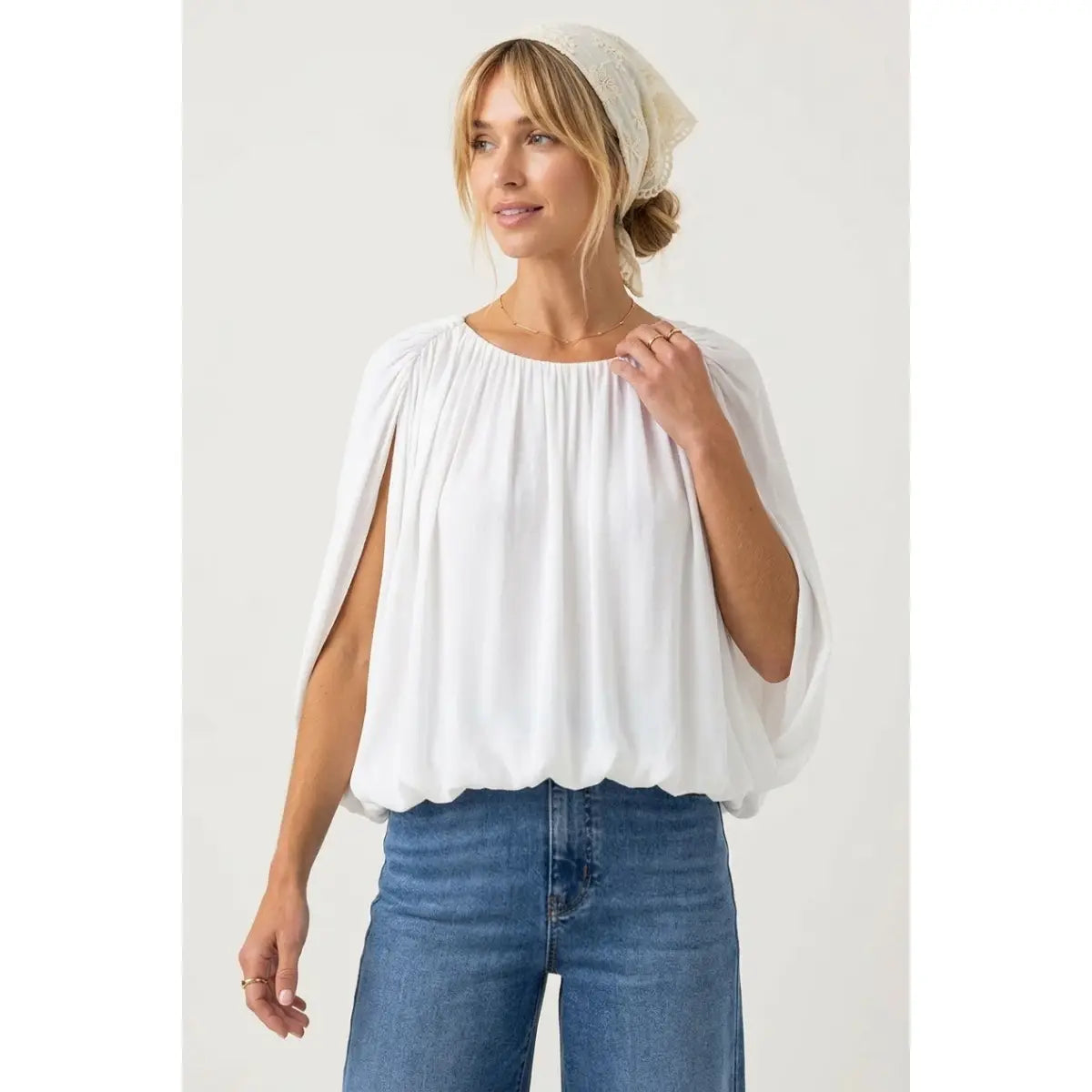 Grecian bubble blouse (3 colors)