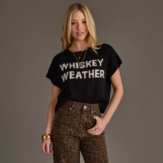 Black & White Whiskey Weather Short Sleeve Sweater