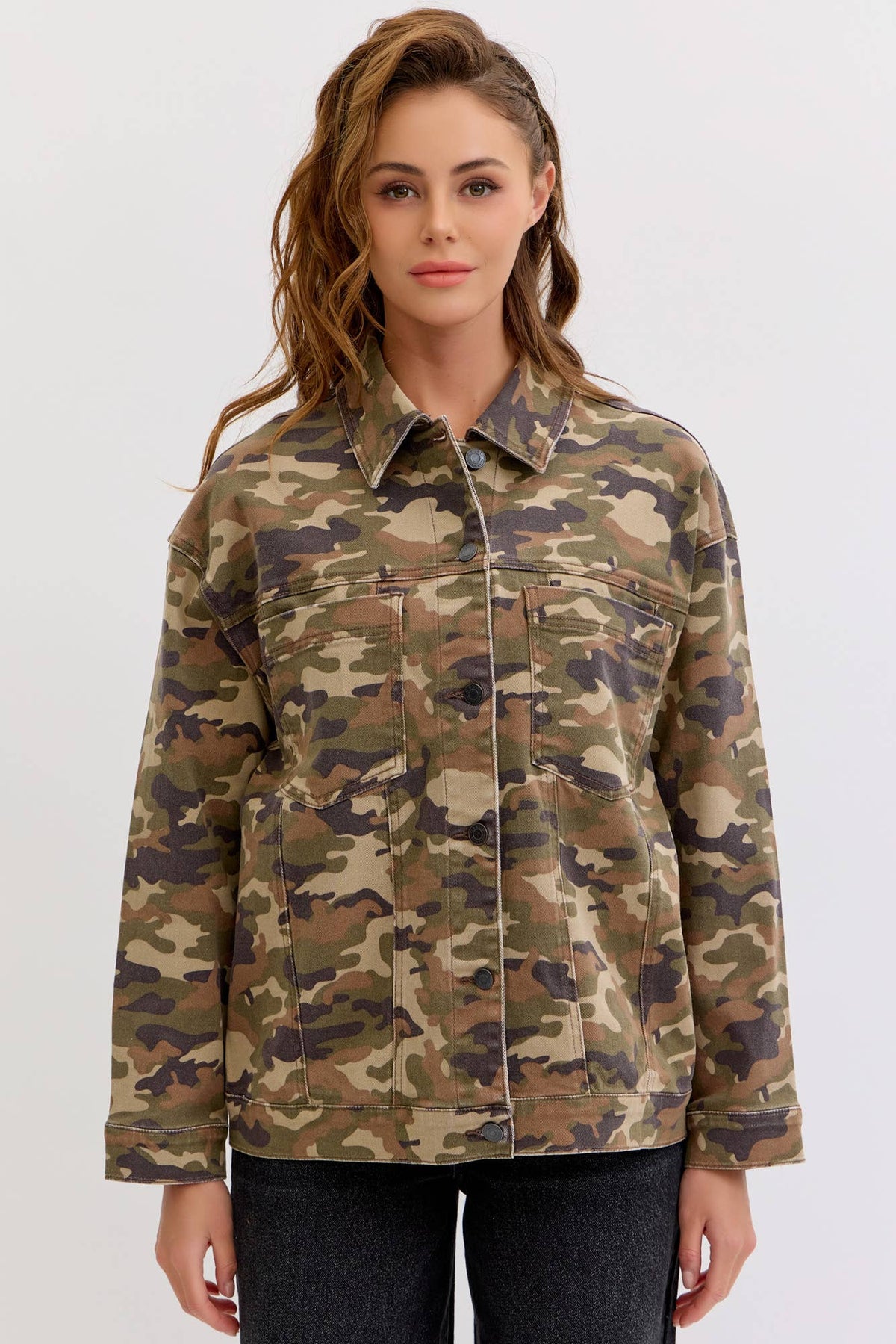 Camo Oversized Jacket [AM1352J-CMW]