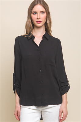 Semi sheer button down blouse