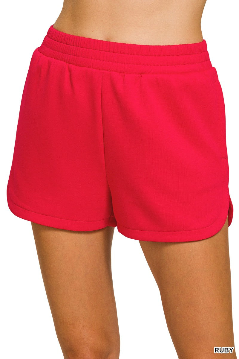 Scuba elastic waist dolphin shorts (2 colors)