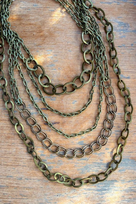 Bronze 5 layer necklace
