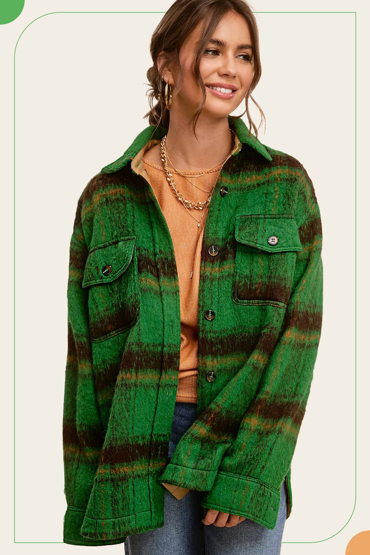 JKT1800-Brushed Mohair Button Down Oversized Jacket Fall