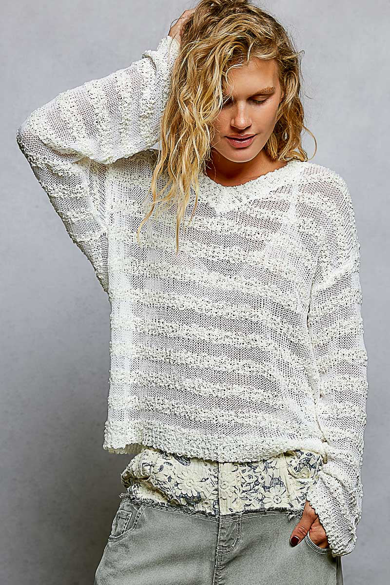 V neck summer weight sweater
