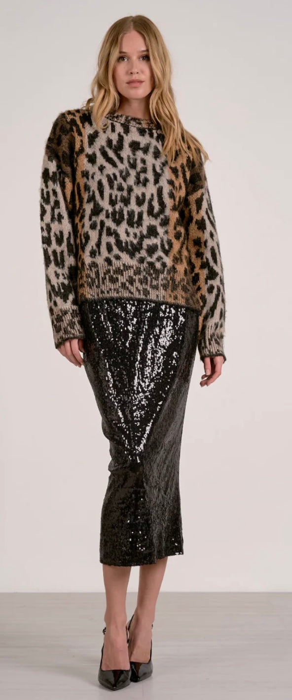 Cheetah print sweater by Elan