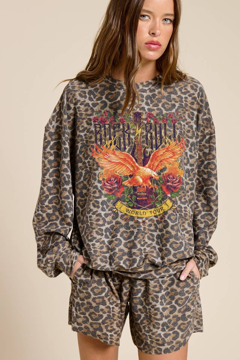 Rock N Roll World Tour Graphic L/S French Terry Pullover