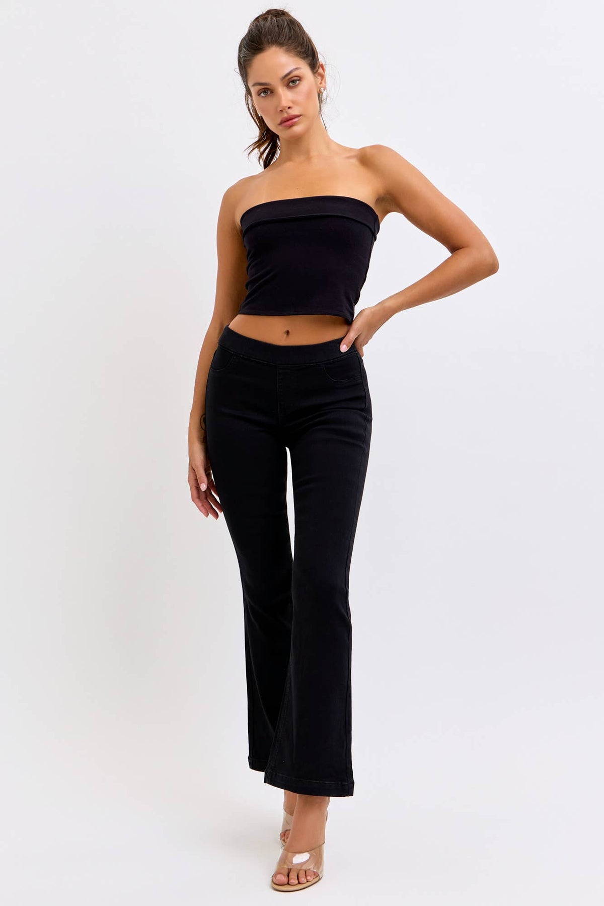 Black Petite Flare Jegging (open pack) [AB35173BLK-30 sbs]