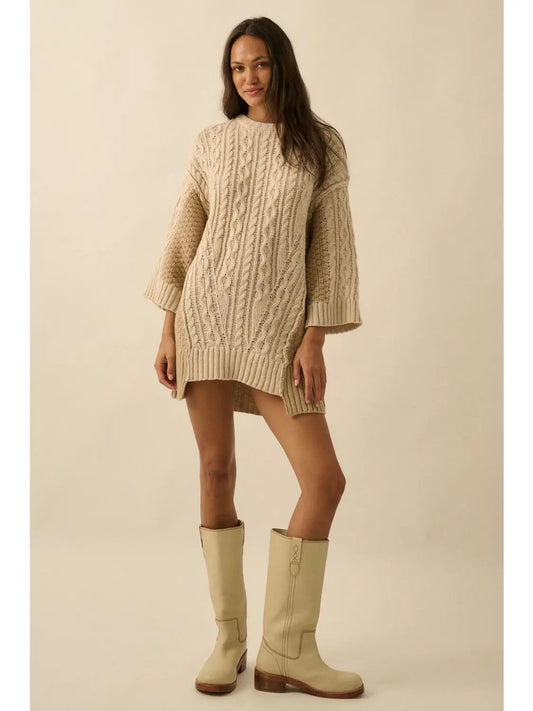 Two tone sweater dress