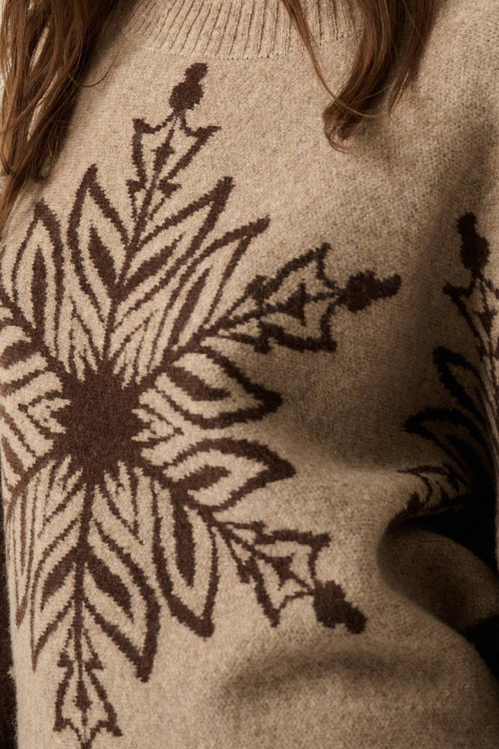 Snowflake Jacquard-Knit Dolman-Sleeve Sweater