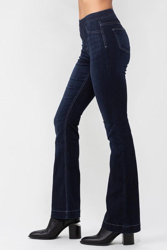 Indigo pull on flares