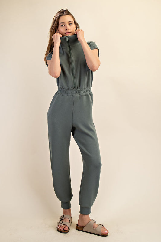 Sage modal scuba jogger jumpsuit