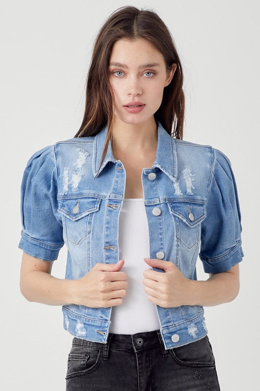 Short puff sleeve jacket by Risen