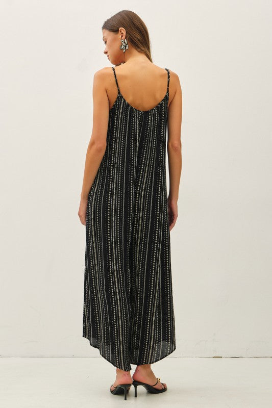 Printed wide leg jumpsuit