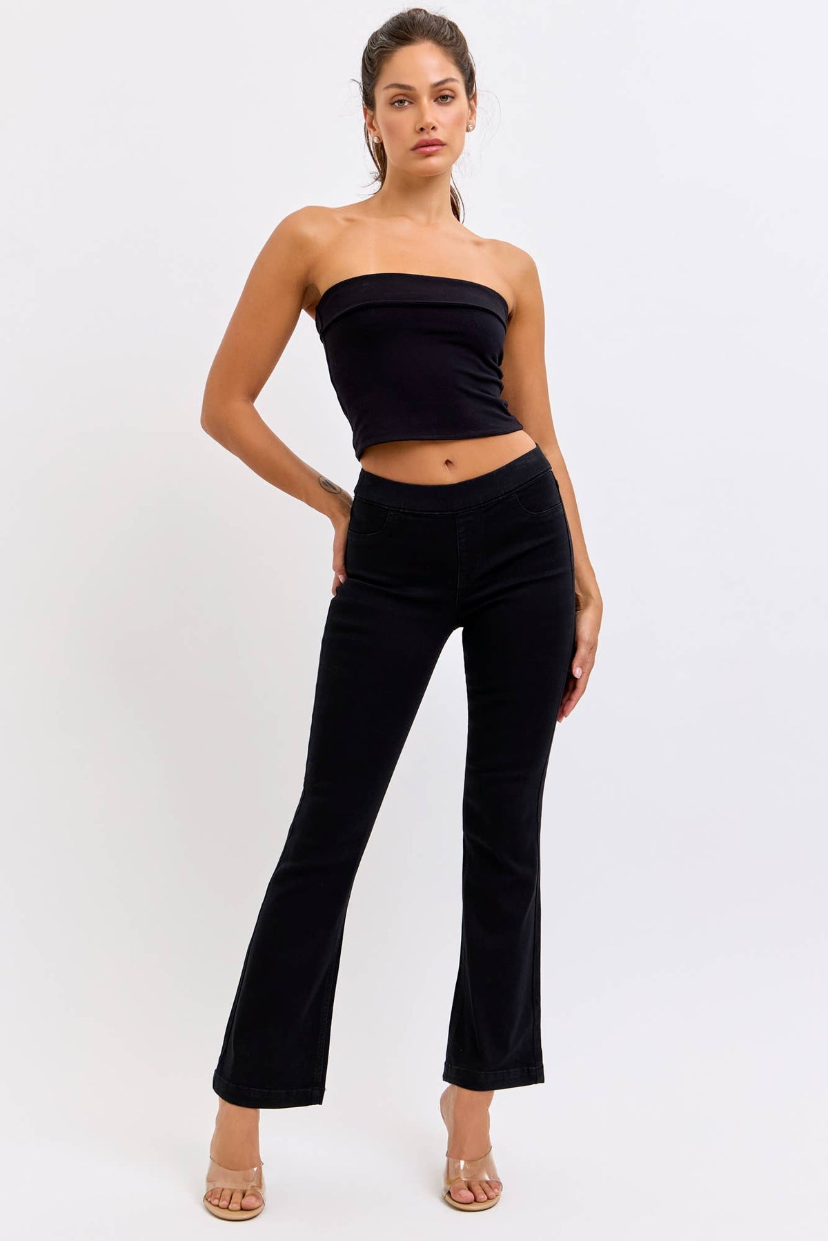 Black Petite Flare Jegging (open pack) [AB35173BLK-30 sbs]