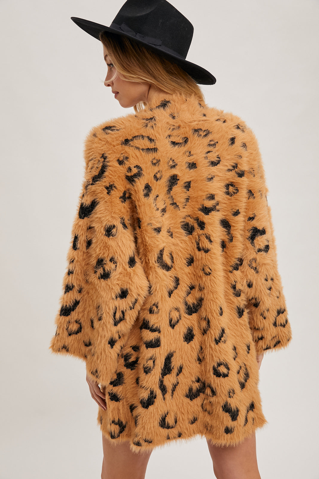 Fuzzy leopard cardigan