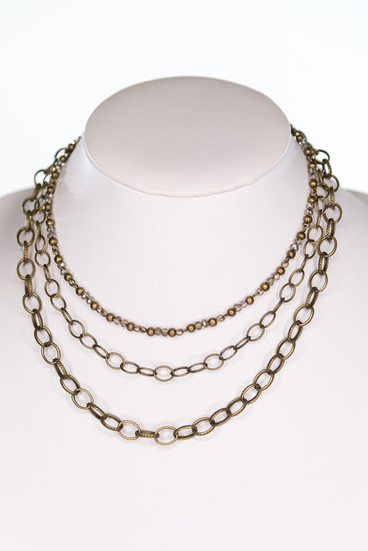 Bronze 3 strand necklace