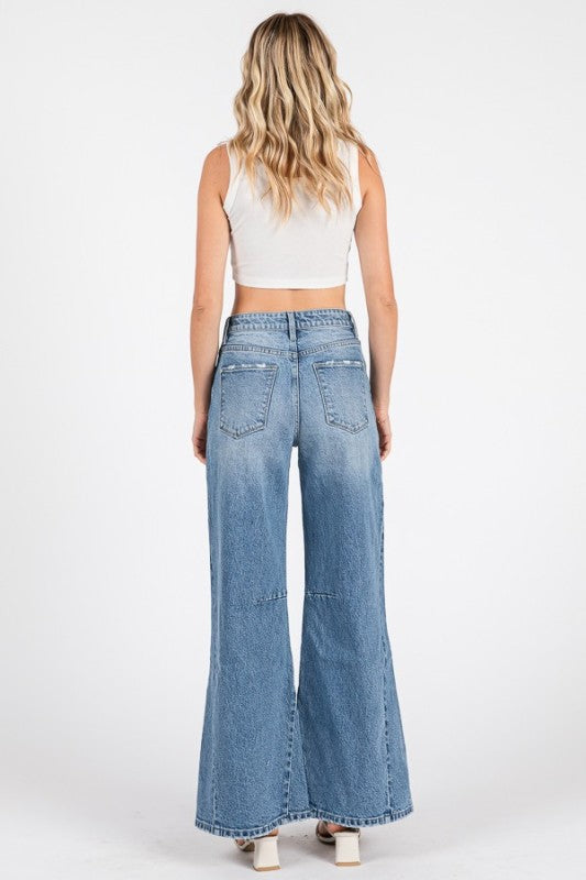 High rise slouchy wide leg