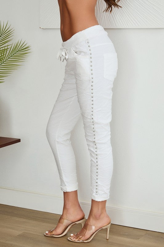 Star studded crinkle jogger