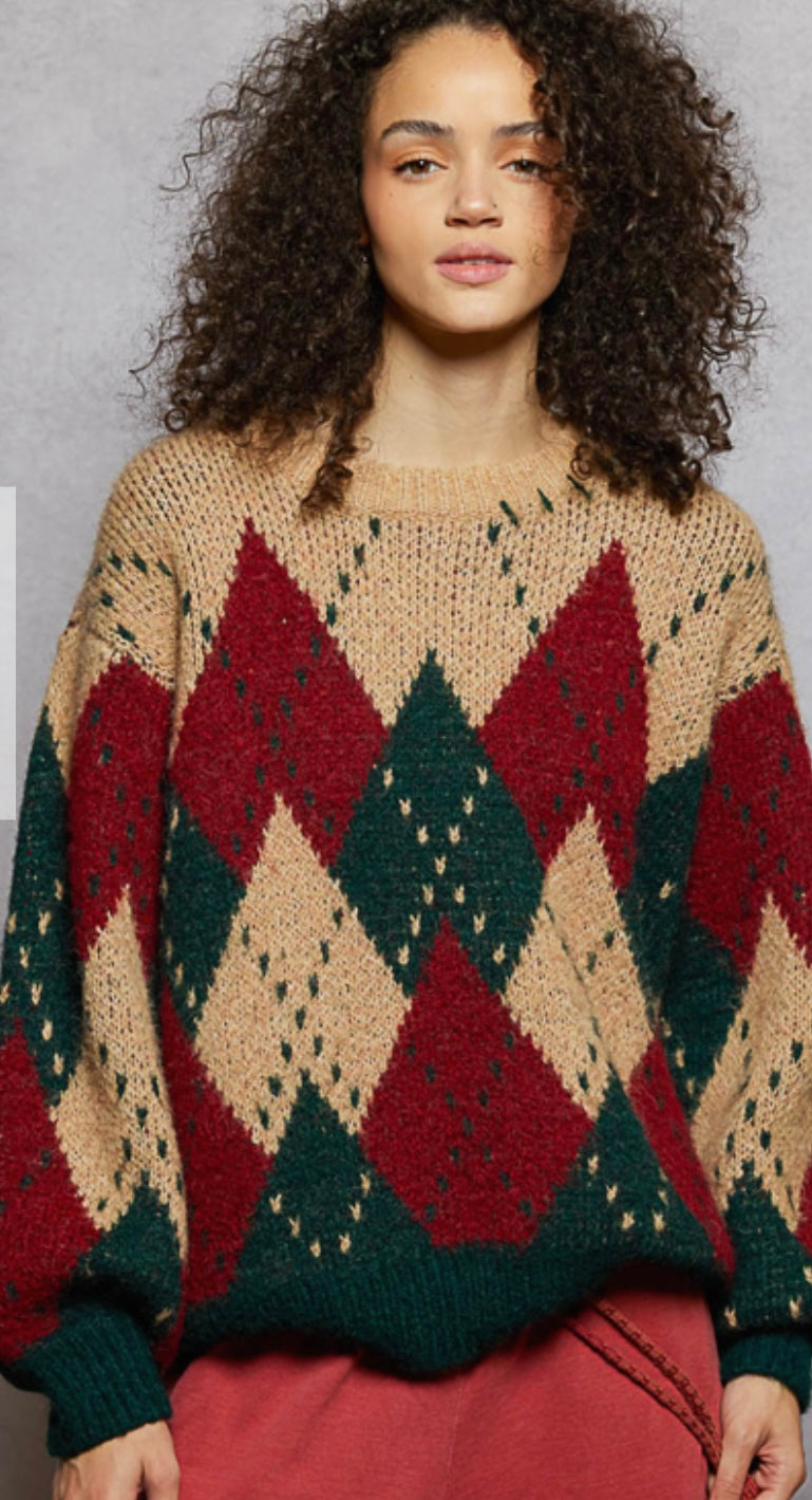 Argyle oversized sweater