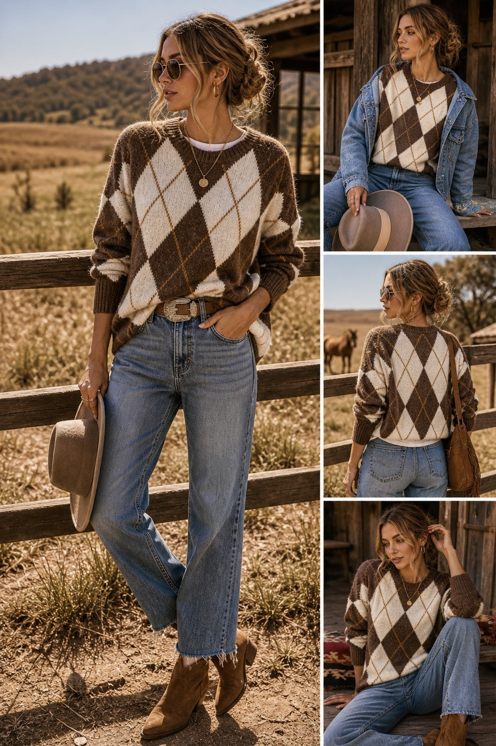 Argyle oversized sweater