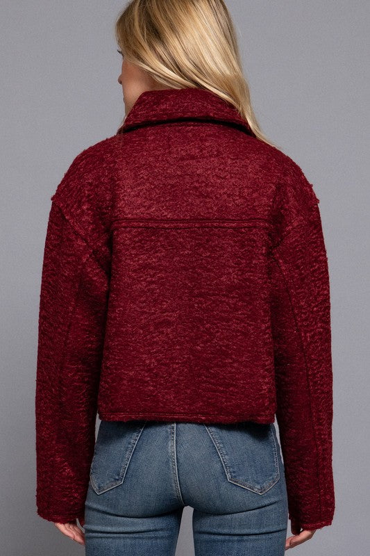 Burgundy boucle jacket