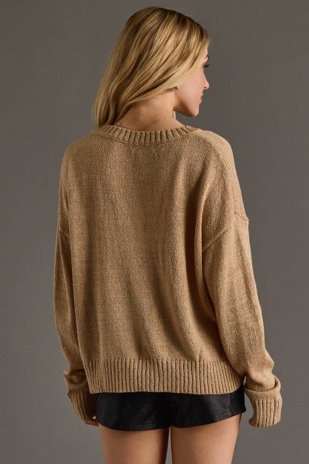 Tan & Brown Coffee Weather Lightweight Sweater