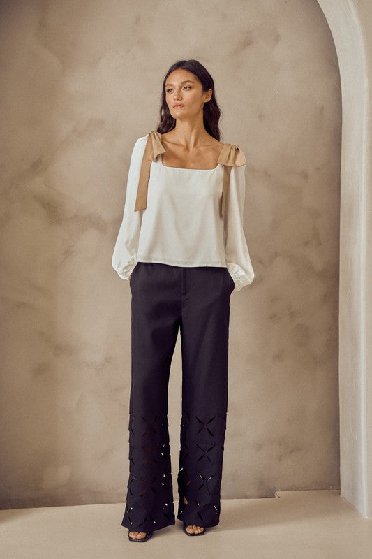 Diamond cut out trousers