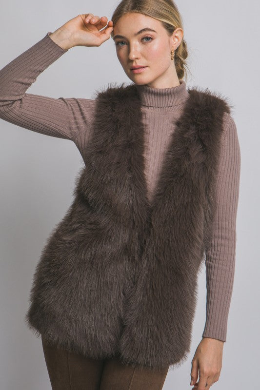 Faux fur vest - 2 COLORS