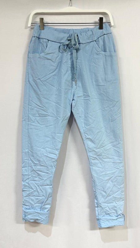 Light blue crinkle jogger