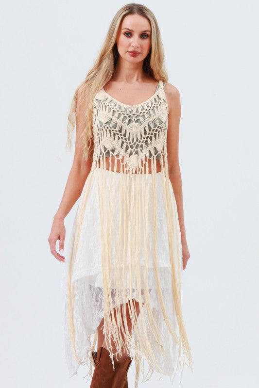 Crocheted tassel top (2 colors)