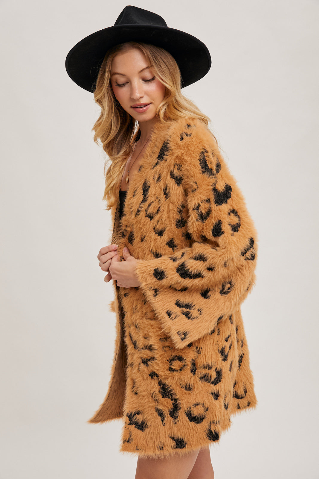 Fuzzy leopard cardigan