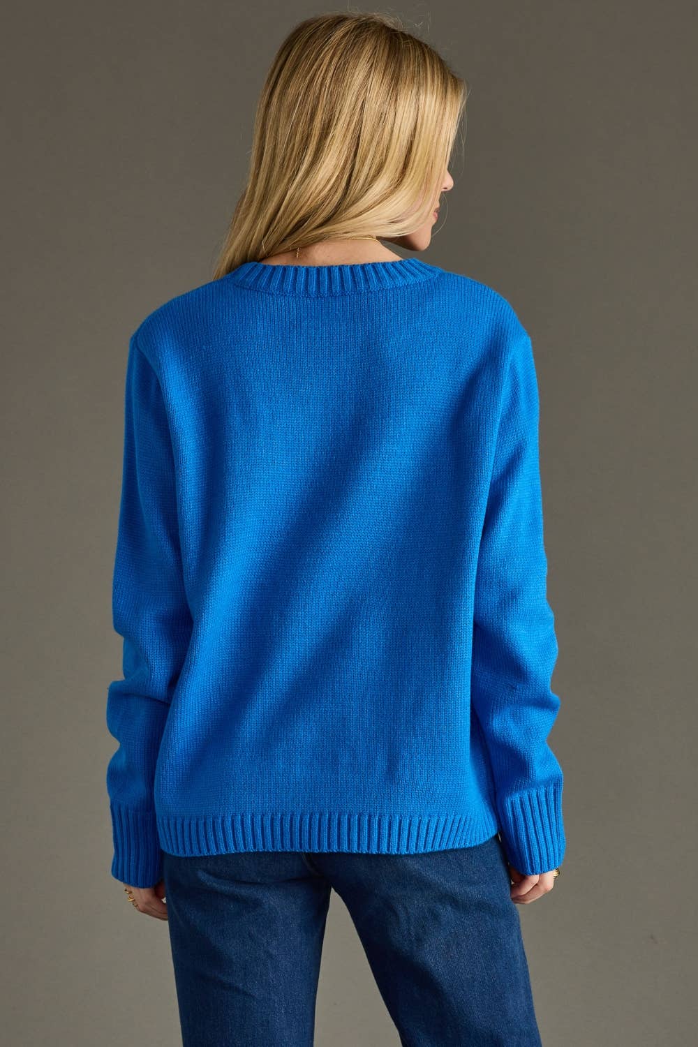 Royal Blue Merry & Bright Sweater