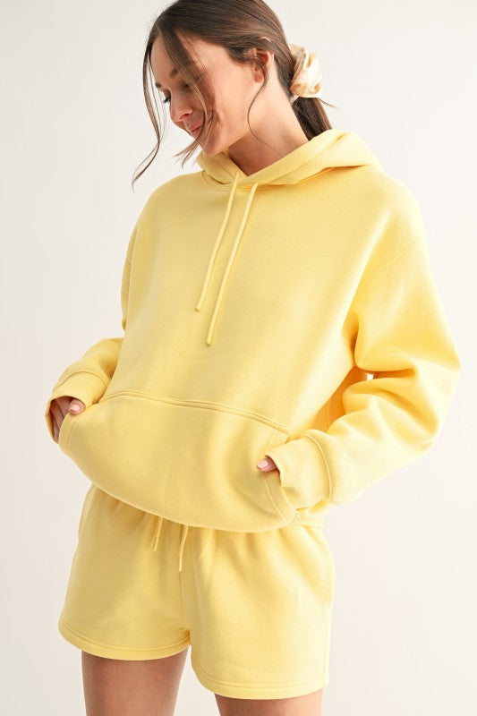 Cotton blend drop shoulder hoodie (3 colors)