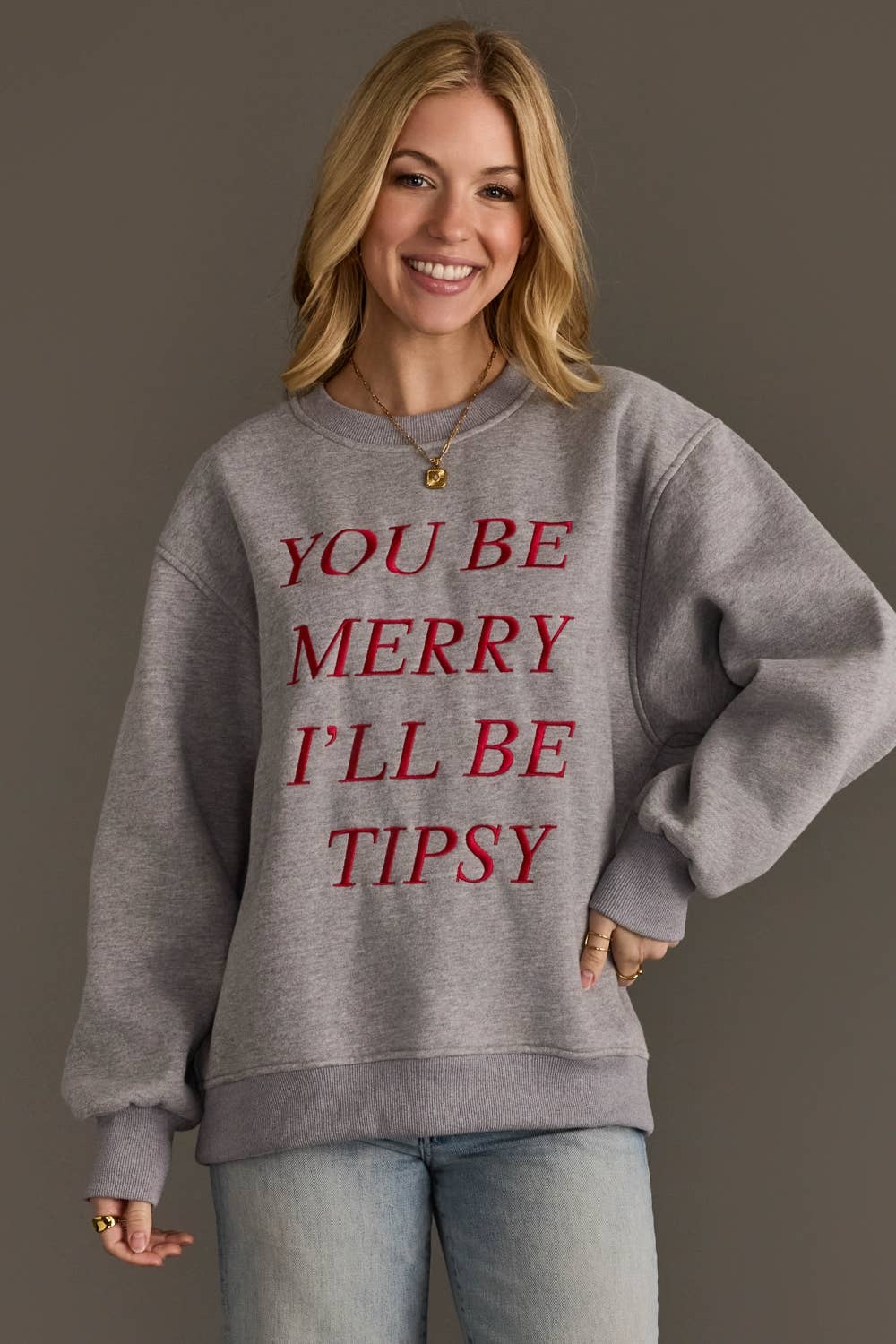 You Be Merry Embroidered Sweatshirt