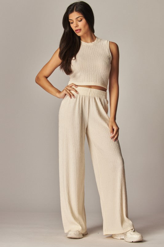 Crinkle pull on pant