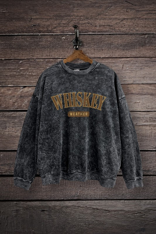 Whiskey weather mineral washed sweatshirt