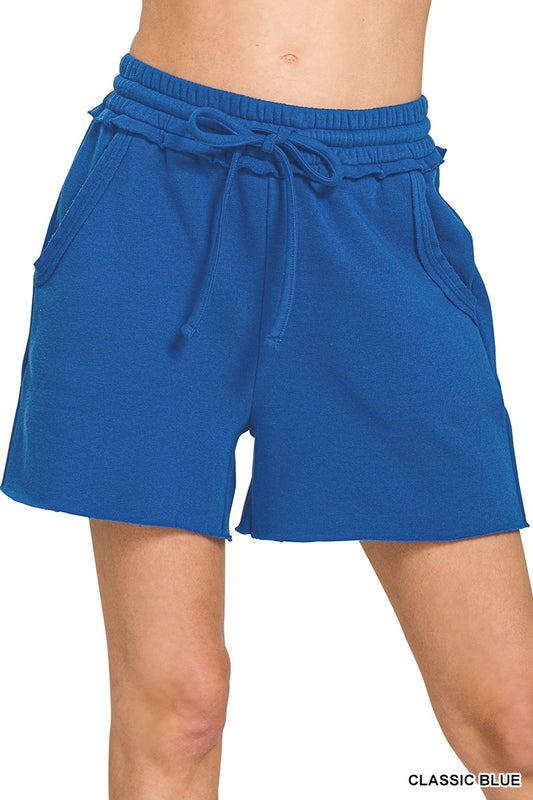 Raw hem sweat shorts