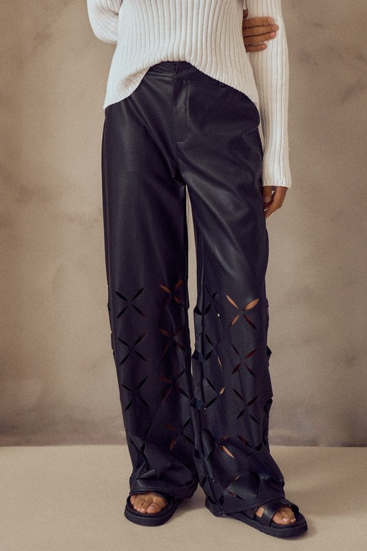 Vegan cut out trouser