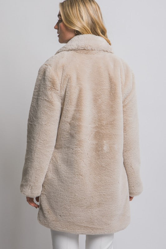 Beige fur jacket
