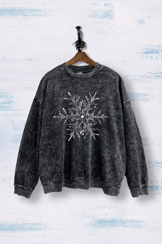 Snowflake mineral washed sweatshirt