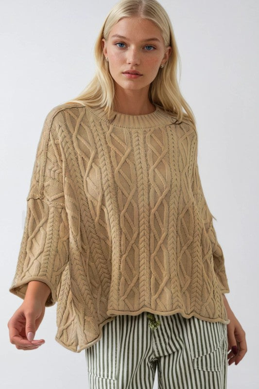Cable knit lightweight sweater (2 colors)