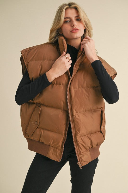 Oversized puffer vest