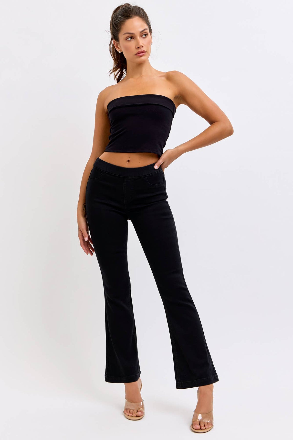 Black Petite Flare Jegging (open pack) [AB35173BLK-30 sbs]